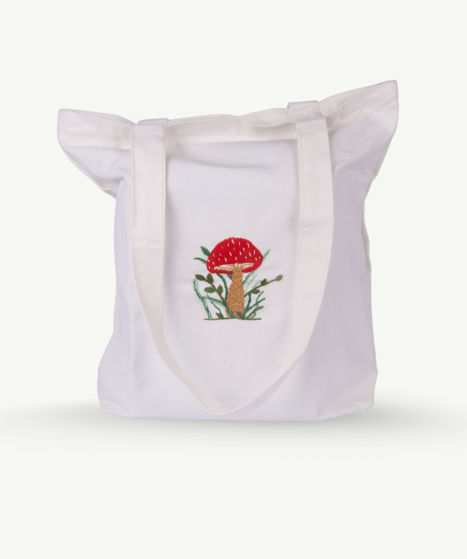 Handmade Cloth Bag – Decorative Stitch Artwork - Image 4