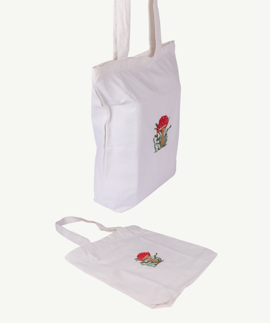 Handmade Cloth Bag – Decorative Stitch Artwork - Image 3