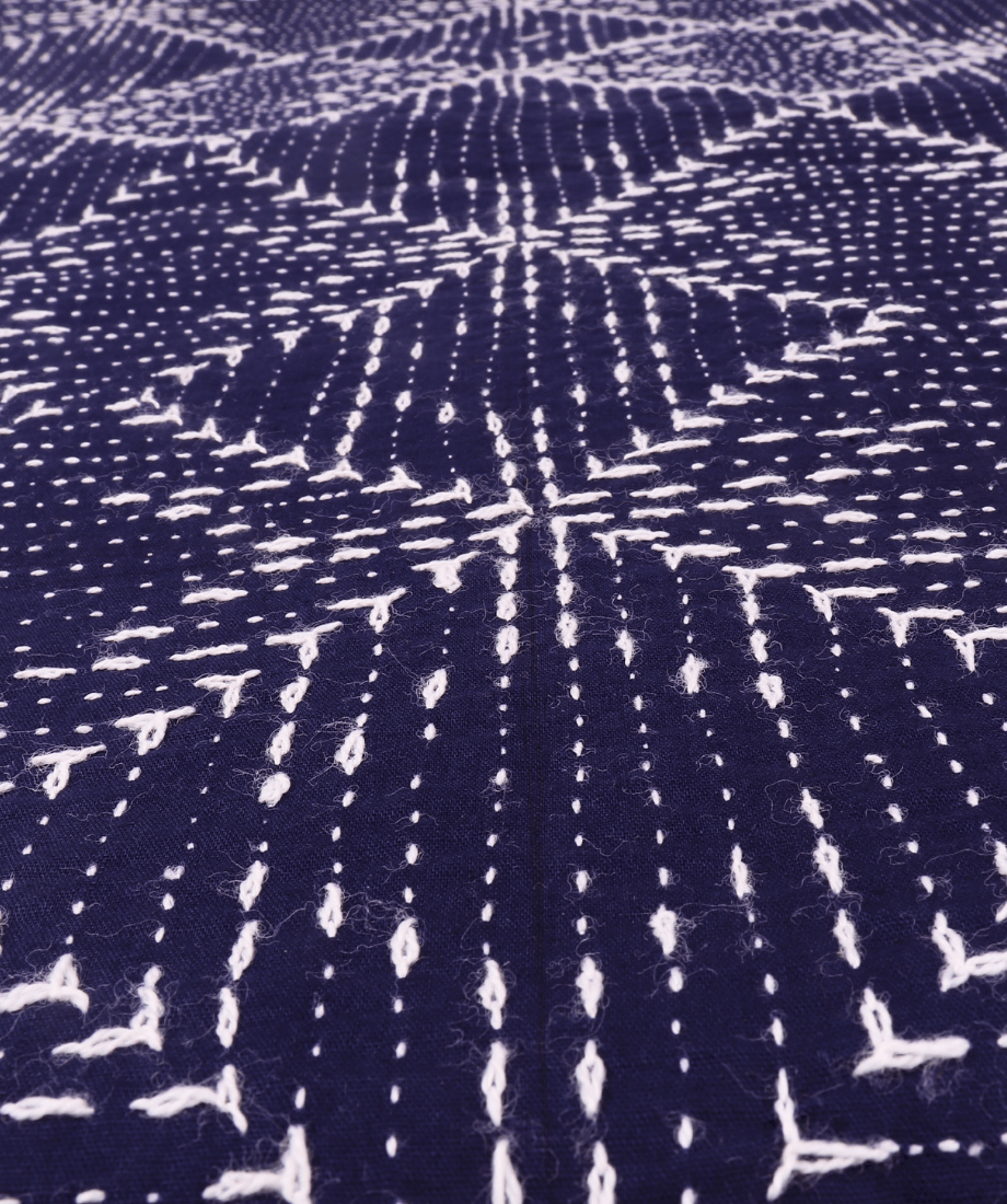 Handmade Nokshikatha – Black Traditional Embroidered Quilt - Image 2