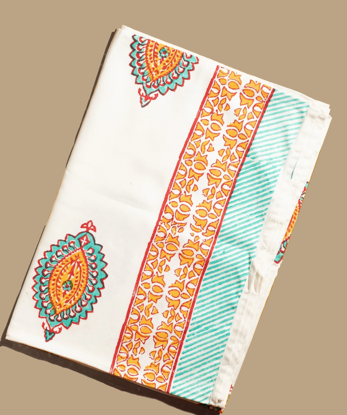 Maeve Mores Block print Fabric Table Cover - Image 3